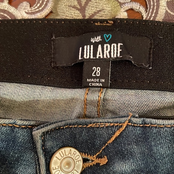 LulaRoe Distressed Denim Size 28 Excellent Preloved Condition Skinny - Picture 4 of 8